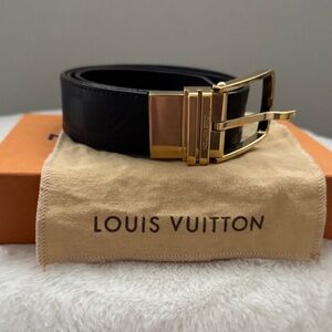 Louis Vuitton Black and Gold Belt